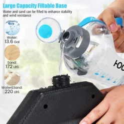 Costway Patio 4pcs 13L Cantilever Offset Umbrella Base Heavy Duty Outdoor Square Black -Outdoor Deals Garden Store GUEST f4547722 32cd 4286 8882 bed874a11e01