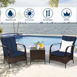 Costway 3 PCS Patio Rattan Furniture Set W/ Coffee Table & 2 Rattan Chair 14 Costway 3 PCS Patio Rattan Furniture Set W/ Coffee Table & 2 Rattan Chair -Outdoor Deals Garden Store GUEST f5187713 29e1 4a1a 8075 c3abab526adf