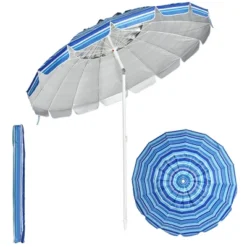 Costway 8 FT Beach Umbrella Outdoor Tilt Sunshade Sand Anchor W/Carry Bag -Outdoor Deals Garden Store GUEST f5e853f3 2178 4c40 adcd e9e0e7e283f0