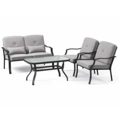 Costway 4 PCS Patio Furniture Set Outdoor Conversation Sofa Tempered Glass Coffee Table -Outdoor Deals Garden Store GUEST f607636e 24fb 498a a764 746baee8ecbe