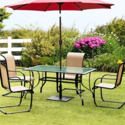 Costway 36LBS Square Umbrella Base Stand Weighted Patio Market Umbrellas Black -Outdoor Deals Garden Store GUEST f6341d77 a72c 42d7 a770 aeff4930c283