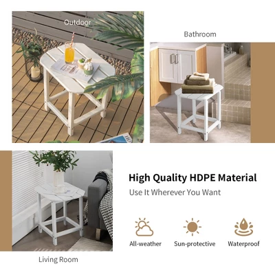 Costway 2PCS 18'' Patio Adirondack Side Table Weather Resistant Garden Yard White 4 Costway 2PCS 18'' Patio Adirondack Side Table Weather Resistant Garden Yard White - Image 4