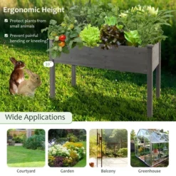 Costway Wooden Raised Vegetable Garden Bed Elevated Grow Vegetable Planter Grey 15 Costway Wooden Raised Vegetable Garden Bed Elevated Grow Vegetable Planter Grey -Outdoor Deals Garden Store GUEST f7856116 d46f 4814 a0e2 c278f546290c