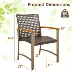 Costway Set Of 4 Patio Dining Chairs Outdoor Wicker Armchairs With Acacia Wood Armrests 9 Costway Set Of 4 Patio Dining Chairs Outdoor Wicker Armchairs With Acacia Wood Armrests -Outdoor Deals Garden Store GUEST f9335b0d 76dd 4f8a b88a 77f4bda5452d