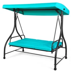 Costway Converting Outdoor Swing Canopy Hammock 3 Seats Patio Deck Furniture Turquoise -Outdoor Deals Garden Store GUEST fb38fd69 2ce0 4984 89d3 520cc5fa47aa