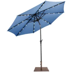 Costway 10ft Solar Lights Patio Umbrella Outdoor W/ 50 LBS Movable Umbrella Stand Red -Outdoor Deals Garden Store GUEST fb398007 c551 4771 a605 369fe302b0cc