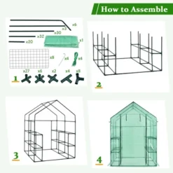 Costway Walk-in Greenhouse 56''x56''x77'' Gardening W/Observation Windows 2 Tier 8 Shelves 15 Costway Walk-in Greenhouse 56''x56''x77'' Gardening W/Observation Windows 2 Tier 8 Shelves -Outdoor Deals Garden Store GUEST fb4800e7 48ab 4b5f 8048 81853cacc6c6