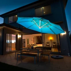 Costway 10ft Solar LED Patio Umbrella 360Degree Rotation W/USB Turquoise 11 Costway 10ft Solar LED Patio Umbrella 360Degree Rotation W/USB Turquoise -Outdoor Deals Garden Store GUEST fb9b4ca0 6cb2 4b08 8c24 67795c03159d