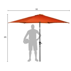 Costway 9FT Patio Umbrella Patio Market Steel Tilt W/ Crank Outdoor Yard Garden Orange -Outdoor Deals Garden Store GUEST fbb884e9 d77e 4864 b7fe ecda365e4118
