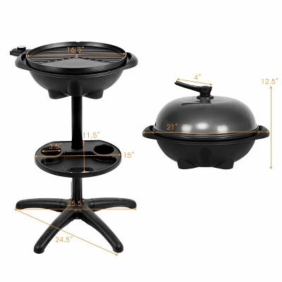 Costway Electric BBQ Grill 1350W Non-stick 4 Temperature Setting Outdoor Garden Camping 1 Costway Electric BBQ Grill 1350W Non-stick 4 Temperature Setting Outdoor Garden Camping