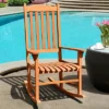 Costway Outdoor Eucalyptus Rocking Chair Single Rocker For Patio Deck Garden Natural