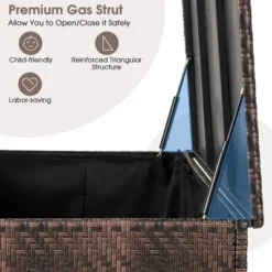 Costway 96 Gallon Patio Rattan Storage Deck Box Container Garden Liner Wheels Mix Brown/Grey -Outdoor Deals Garden Store GUEST fc54384e 30da 4299 a783 90a1fdc57b0e