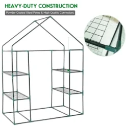 Costway Portable Mini Walk In Outdoor 4 Tier 8 Shelves Greenhouse -Outdoor Deals Garden Store GUEST fc549e13 10aa 4dc2 96b5 4b7cab31ab2a