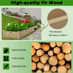 Costway Wooden Raised Garden Bed Outdoor Wood Planter Box For Vegetables Flowers Fruit -Outdoor Deals Garden Store GUEST fc79cc41 ac06 4c69 b832 e964d3efc6cf