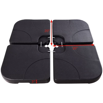 Costway 20'' Patio Offset Umbrella Base Stand Water Filled Base Weights Sand Plate Set 2 Costway 20'' Patio Offset Umbrella Base Stand Water Filled Base Weights Sand Plate Set - Image 2