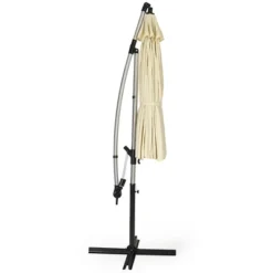 Costway 10ft Patio Offset Umbrella W/ Crank And Cross Base Aluminum -Outdoor Deals Garden Store GUEST fd6919a7 4b92 438e 8426 fabb08e0f206