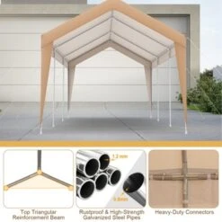 Costway 10x20FT Patio Heavy Duty Carport Garage Steel All-Weather Tent Outdoor Shelter -Outdoor Deals Garden Store GUEST fde1ea8d d721 4573 a2f3 eb116646ebe9