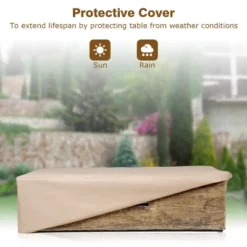 Costway 48''x27'' 50,000 BTU Propane Fire Pit Table Set W/ Side Table Tank Storage & Cover -Outdoor Deals Garden Store GUEST fe23d64e 0bdc 4085 90c5 0ea196d16d99