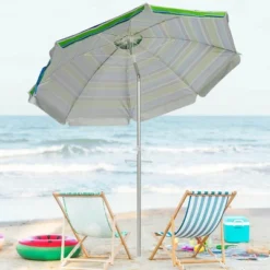 Costway 6.5FT Patio Beach Umbrella Sun Shade Tilt W/Carry Bag Turquoise -Outdoor Deals Garden Store GUEST fee723c1 53f1 474f 9524 4bdecea98c12