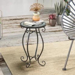 Costway Mosaic Outdoor Round End Table With Weather Resistant Ceramic Tile Tabletop 11 Costway Mosaic Outdoor Round End Table With Weather Resistant Ceramic Tile Tabletop -Outdoor Deals Garden Store GUEST feee87f4 a248 4ee2 b614 90a7144b38b4