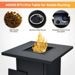 Costway 32'' Patio Fire Pit Table Propane Heater 40,000 BTU W/CSA Certification -Outdoor Deals Garden Store GUEST ff3576b9 8c03 468f 84bc cff1c5a01689