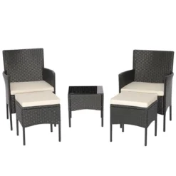 Costway 5PCS Patio Rattan Furniture Set Cushioned Sofa Ottoman Armrest Side Table Garden 17 Costway 5PCS Patio Rattan Furniture Set Cushioned Sofa Ottoman Armrest Side Table Garden -Outdoor Deals Garden Store GUEST ffab808a 7784 4e7e 8a47 0ac8cfe8191b