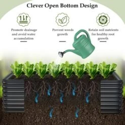 Costway 1 PC Galvanized Raised Garden Bed Outdoor Planter Box Firewood Rack Log Holder -Outdoor Deals Garden Store GUEST ffd3c7bd e3f2 4c7a 883c d76e5c155ecb