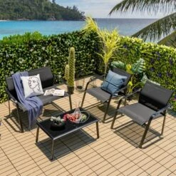 Costway 4 PCS Patio Furniture Set Loveseat Sofas Armrest Glass Table Deck 20 Costway 4 PCS Patio Furniture Set Loveseat Sofas Armrest Glass Table Deck -Outdoor Deals Garden Store GUEST ffe62f2c a13a 4c54 b3d6 1df01ea41a44